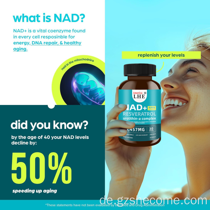 Hochfärbung NAD -Ergänzung mit grünem Tee -Astaxanthin